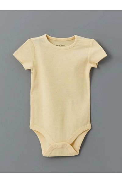 LC Waikiki Lcw Baby Pink Crew Neck Basic Baby Girl Snap Bodysuit 3 Pcs