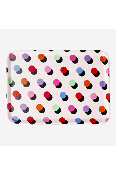 Flying Tiger Copenhagen Çok Renkli Kareli Tepsi 30,7 cm x 21,8 cm