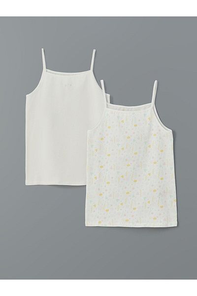 LC Waikiki Square Collar Floral Girl's Undershirt Set of 2