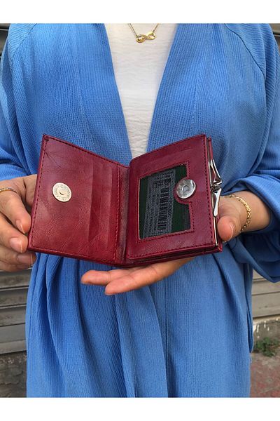 H&D COLLECTİON Very Stylish Lock Detailed Small Size Wallet with Coin Compartment 8056