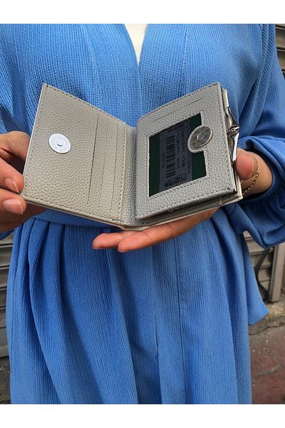 H&D COLLECTİON Very Stylish Lock Detailed Small Size Wallet with Coin Compartment 8056