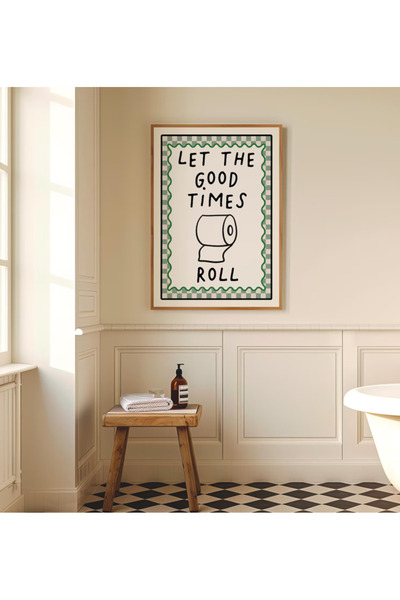512 STORE Banyo Duvar Dekor Çerçevesiz Modern Tasarım Roll Poster
