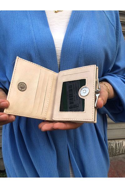 H&D COLLECTİON Very Stylish Lock Detailed Small Size Wallet with Coin Compartment 8056