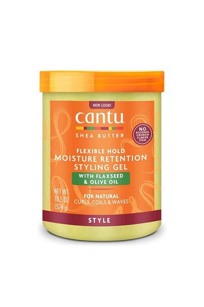Cantu Hair Gel with Shea Butter, Flaxseed Oil, and Olive Oil for All Hair Types by 524g