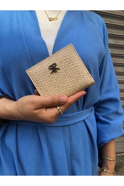H&D COLLECTİON Very Stylish Lock Detailed Small Size Wallet with Coin Compartment 8056