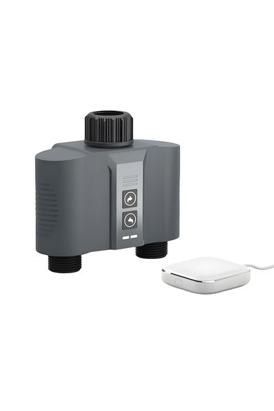 VENTLEX Smart Irrigation Programmer 2 Zones, Wi-Fi/Bluetooth Control, Grey