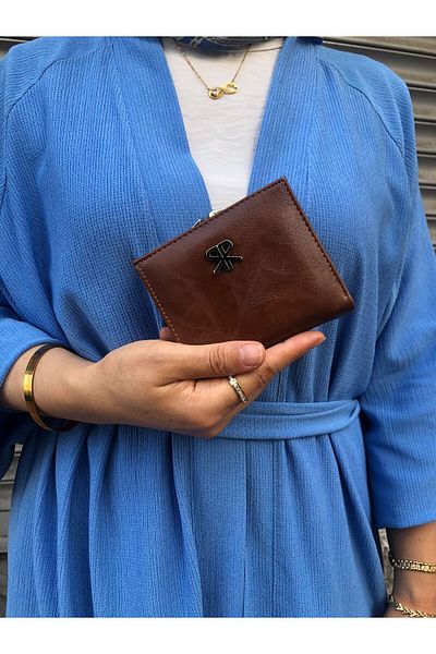 H&D COLLECTİON Very Stylish Lock Detailed Small Size Wallet with Coin Compartment 8056