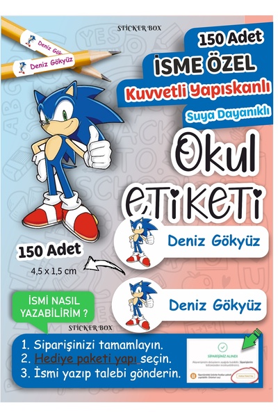 Think And Print Okul Kalem Defter Etiketi Özel Isim Yazılabilen Etiketi Stick...