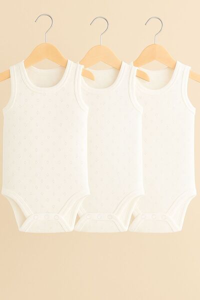 Nayinom 100% Cotton Baklava Pattern Baby Bodysuit Set of 3 - Soft Fabric - Ba...