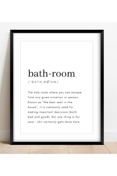 512 STORE Banyo Sözlük Duvar Dekor Çerçevesiz Poster / Bathroom