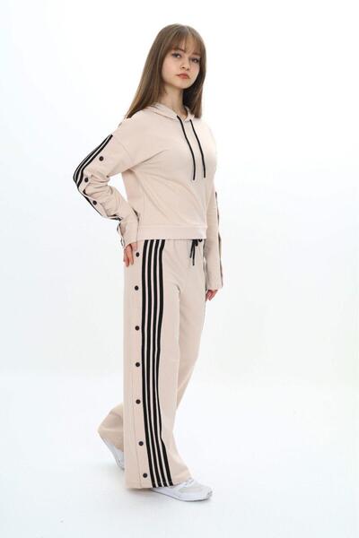 Joui Co Κοριτσίστικο 100% βαμβακερό ριγέ κουκούλα με κουμπωτό πάτο και επάνω ...