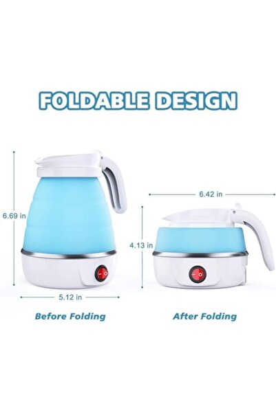 Twinkle Mart Travel Kettle, Foldable Mini Kettle for Travel, Camping Silicone Electric Water Boiler, C
