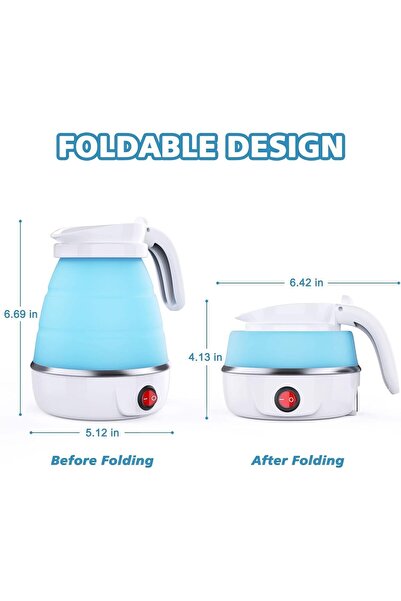 Twinkle Mart Travel Kettle, Foldable Mini Kettle for Travel, Camping Silicone Electric Water Boiler, C