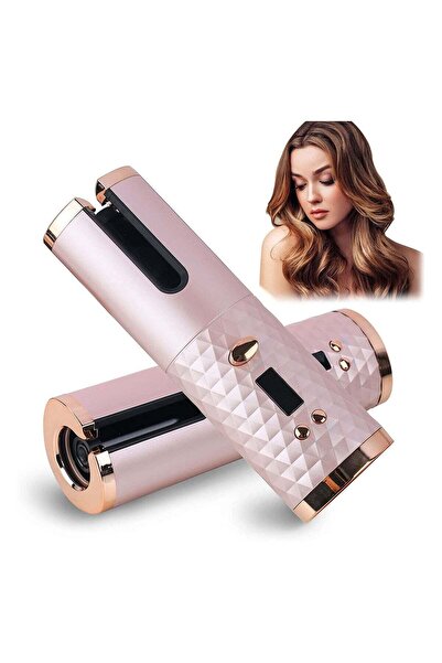 Twinkle Mart مكواة تجعيد الشعر اللاسلكية القابلة لإعادة الشحن بمنفذ USB باللو...