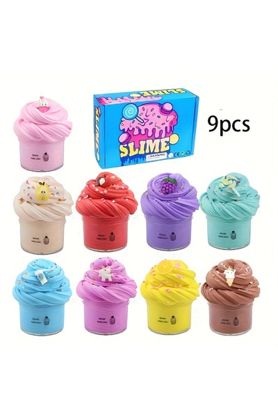LIXADA مجموعة سلايم مكونة من 9 قطع، مع سلايم البطيخ والآيس كريم والكعك، ناعمة...
