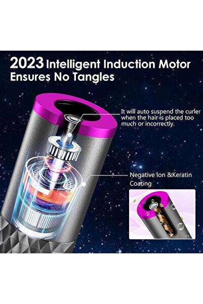 Twinkle Mart Automatic Curling Iron, Cordless Auto Hair Curler, Ceramic Rotating Hair Curler