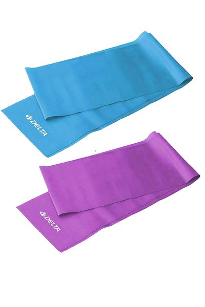 Delta Pilates Band 2'Li Plates Rubber 150 X 15 cm Light Exercise Resistance Rubber (Open End)