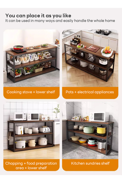 sharpdo Kitchen Rack, Floor Storage Rack for Home Use, Cutting Table, Workbench, Storage Rack