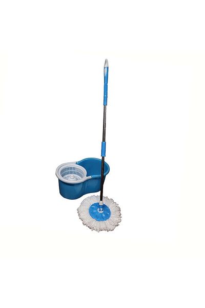 Universal Set pentru curatenie, galeata cu centrifuga si mop rotativ 360, albastru + Capac mop rotativ, microf