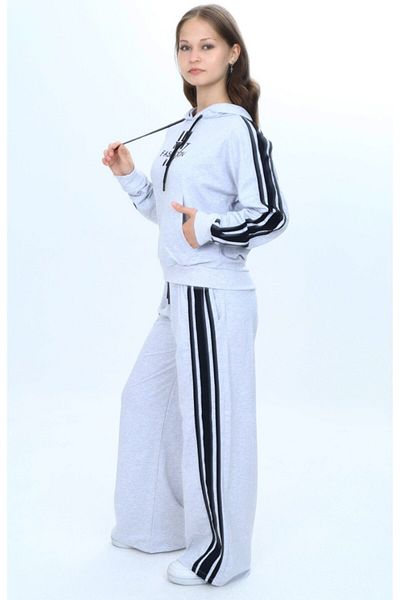 Jannock 100% Cotton 2 Thread Girls Tracksuit Set – Oversize, Hooded, Kangaroo Pocket-308