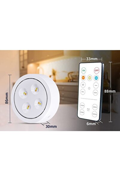 Teo Led Lamp, Wireless, with Batteries, 3 Light Colors, with Remote Control, Plastic, White