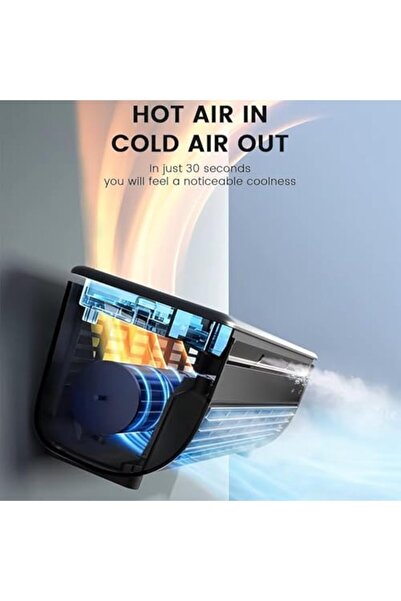 Generic Portable Wall-Mounted Cooling Fan - Air Mist Personal Fan with Type-C Charging (Gray)