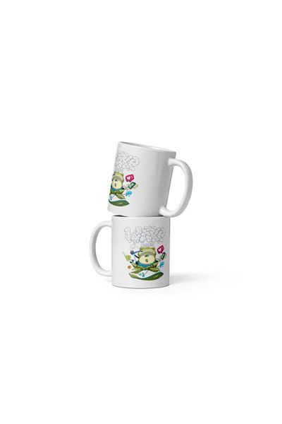 BaoBao Ceramic mug with symbolic illustration – Unique and expressive design – 330 ml