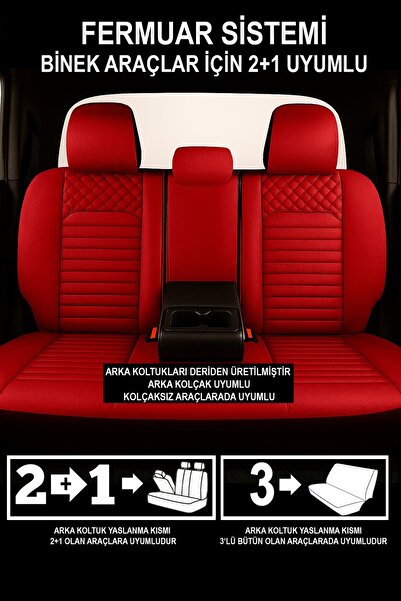 GM-DESIGN Istanbul Series Leather Car Seat Cover (Compatible with PEUGEOT 206-207-208-306-307-407)