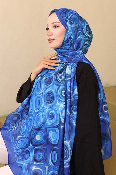 benguen Σάλι με σχέδιο Saks Blue İpk112