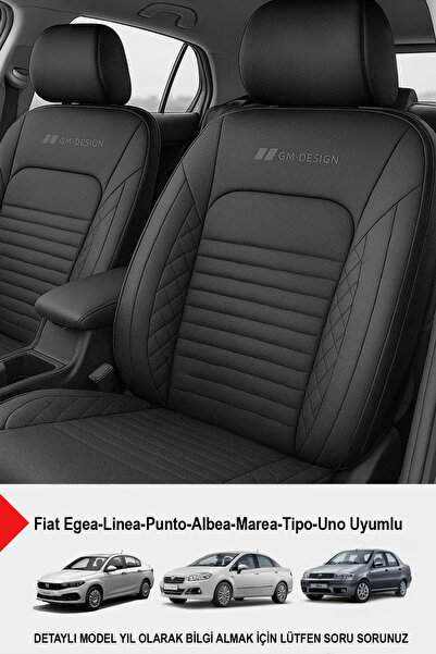 GM-DESIGN İstanbul Serisi Deri Oto Koltuk Kılıfı (FİAT Egea-Linea-Punto-Albea-Marea-Tipo-Uno Uyumlu)