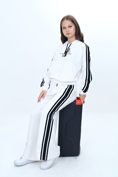 Asortik Kids Girls Tracksuit Set with Hooded Kangaroo Pocket – Oversize Fit, 2 Thread 100% Cotton-308