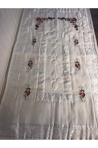 Vinezza Home Collection Dowry 6 Piece Floral Embroidered Etamine Prayer Rug Set Bundle Set