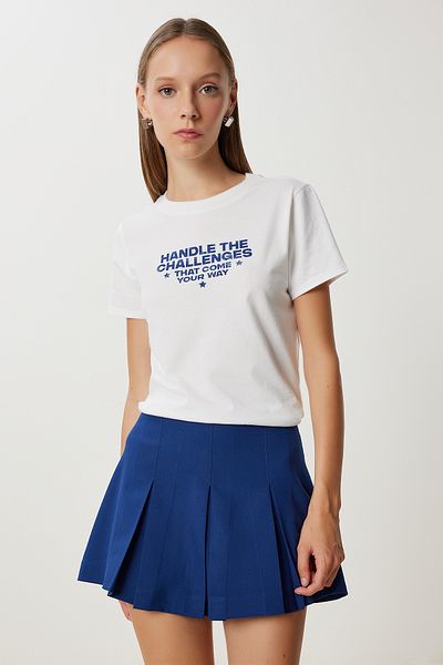 Lovelyİstanbul Pleated Mini Woven Shorts Skirt Lfg0097 Dark Blue