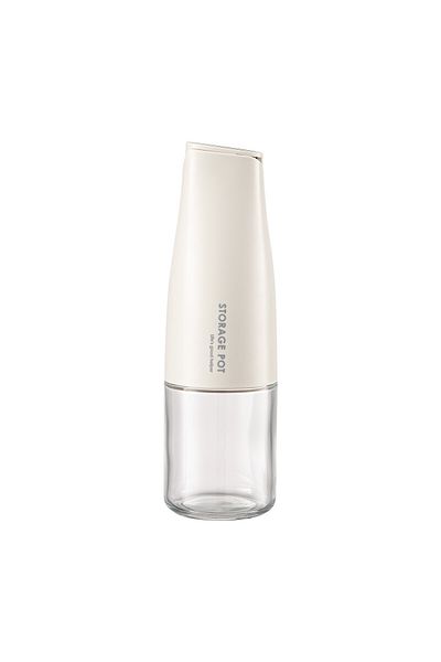 Flippy Sticlă automată de ulei, cu rabat, sticlă pentru lichide de bucătărie, 23,7 x 7,25 cm, volum 550 ml, albă