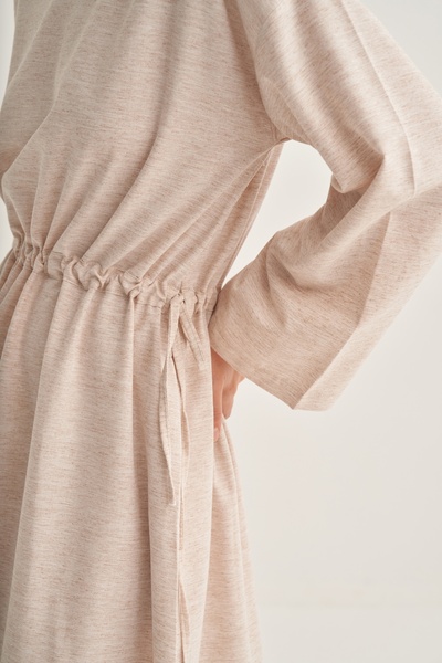 EBU Prive Γυναικείο φόρεμα με κορδόνια από οργανικό βαμβάκι Natural