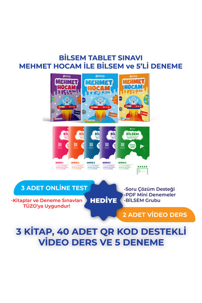 Teknookul Yayınları BİLSEM TABLET SINAVI MEHMET HOCAM İLE BİLSEM 5'Lİ DENEME