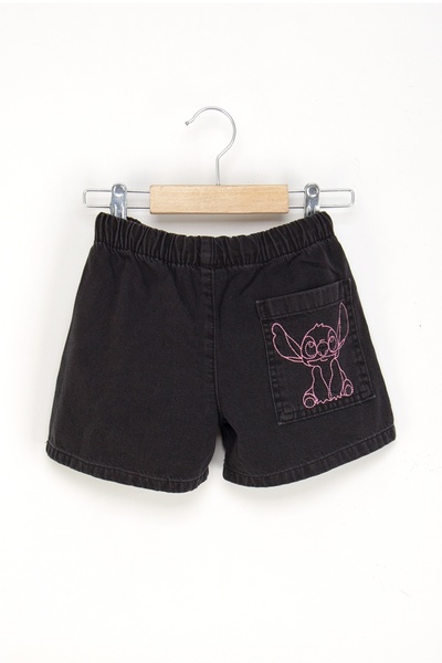 DMB BOYS & GIRLS Kız Çocuk Karakter Nakışlı Rahat Kot Şort
