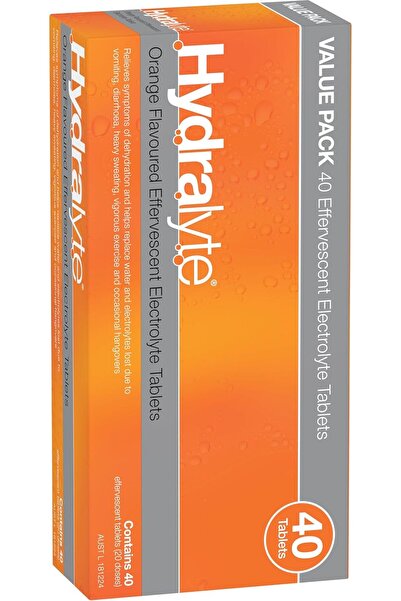 HYDRALYTE Double Pack Orange Flavoured Effervescent Electrolyte Tablets