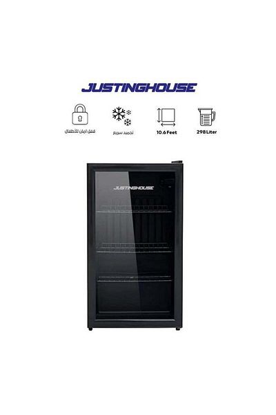 JUSTINGHOUSE Glass Door Display Refrigerator 90L Black