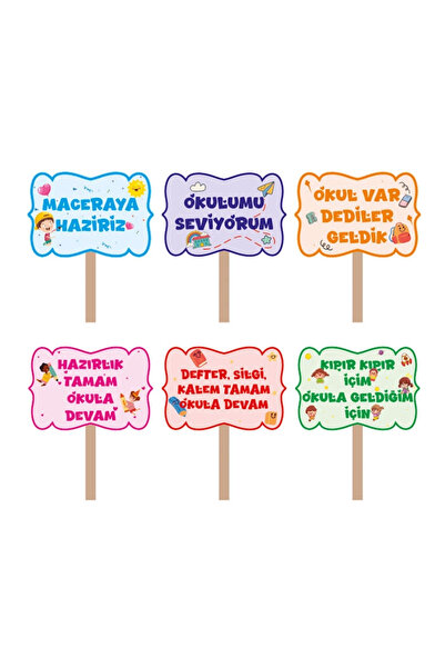 heptex Okula Hoşgeldin El Pankartı 6’lı Set