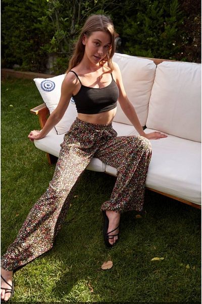 Nisan Viscose Trousers with Floral Print