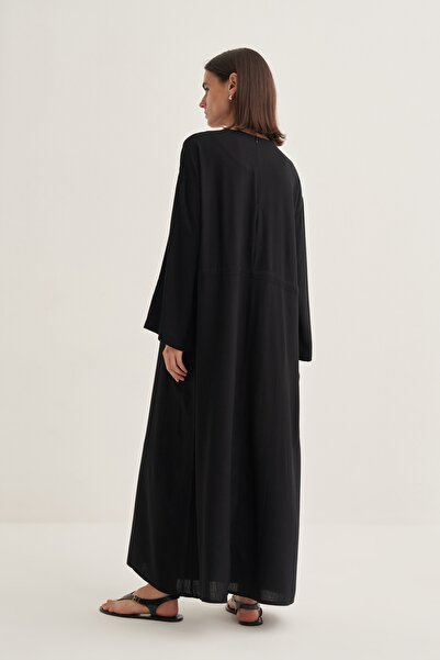 EBU Prive Γυναικείο φόρεμα με κορδόνια μαύρο