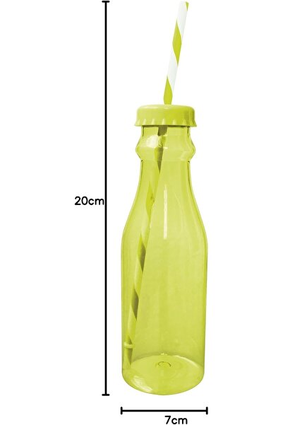 Zak Designs Drinks Bottle with Straw, Green Kiwi & White, 70 ml