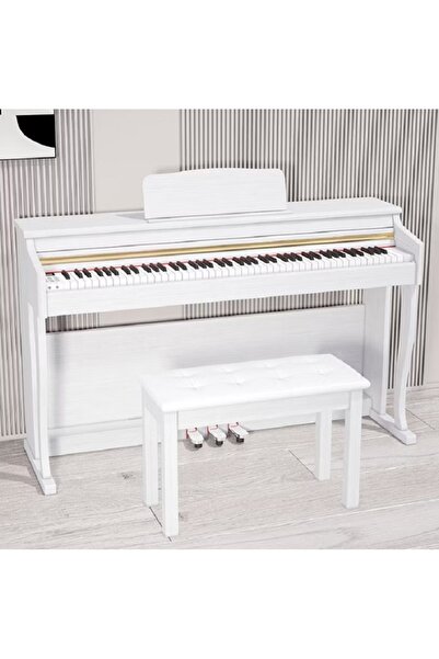 Ravel RDP 120 DİGİTAL PİYANO PARLAK LAKE BEYAZ 88 HAMMER ACTİON TUŞ TABURE KU...