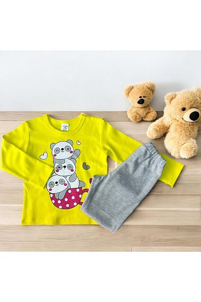 RYZE ÇOCUK SET PANDALI PENTRU Pijamale Galben