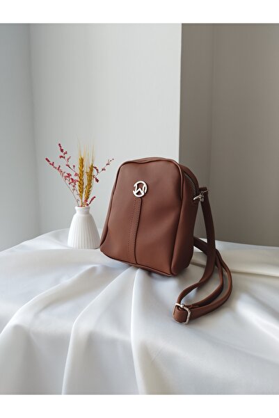 VivazzaLuxe Mini Kahverengi Deri Günlük Kadın El, Omuz, Çapraz Çanta