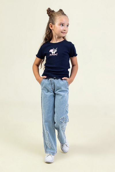 DMB BOYS & GIRLS Girl's Heart Detailed Wide Leg Jeans
