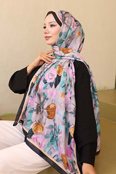 benguen Patterned Shawl Black İpk113