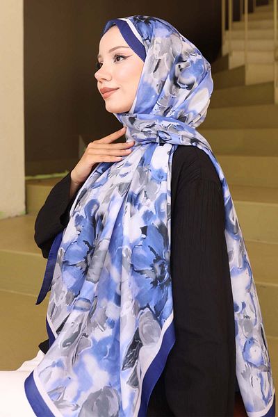 benguen Şal cu model Bleumarin İpk113