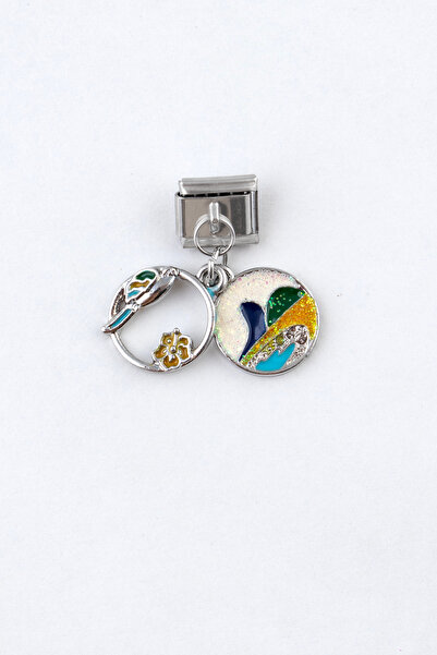 Sortie Aksesuar Kuş Dalga ve Çiçek Figürlü Paslanmaz Çelik İtalyan Charm Bile...